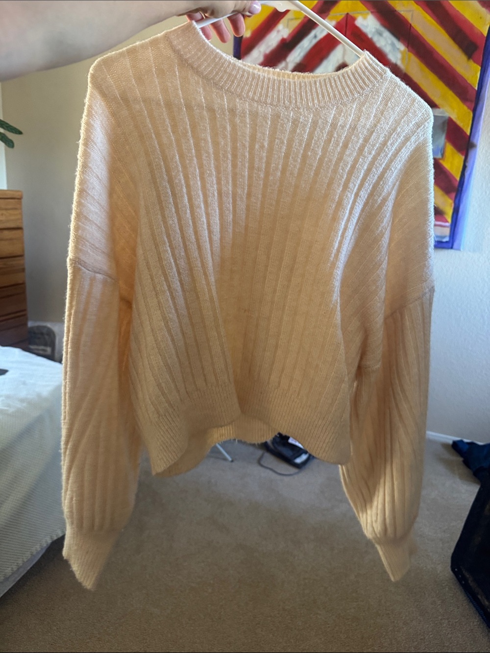 Sophie Rue Ribbed Crewneck Sweater - Cream